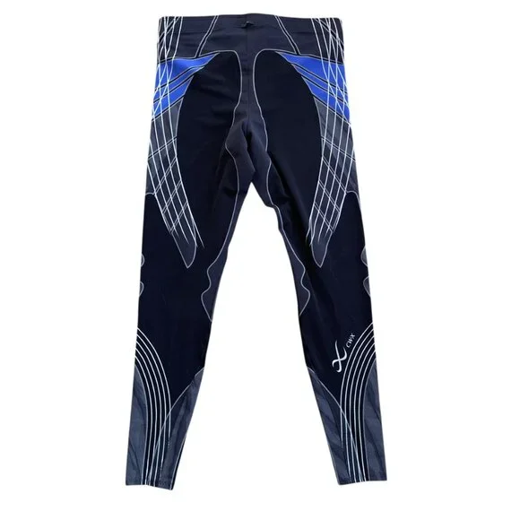 🏃♂️ CW-X Stabilyx Running Leggings L Blue Black Compression Spandex - Picture 5 of 9